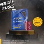 باقة تغيير الزيت Mannol 10W-40 مع منظف المحرك Motor Flush
